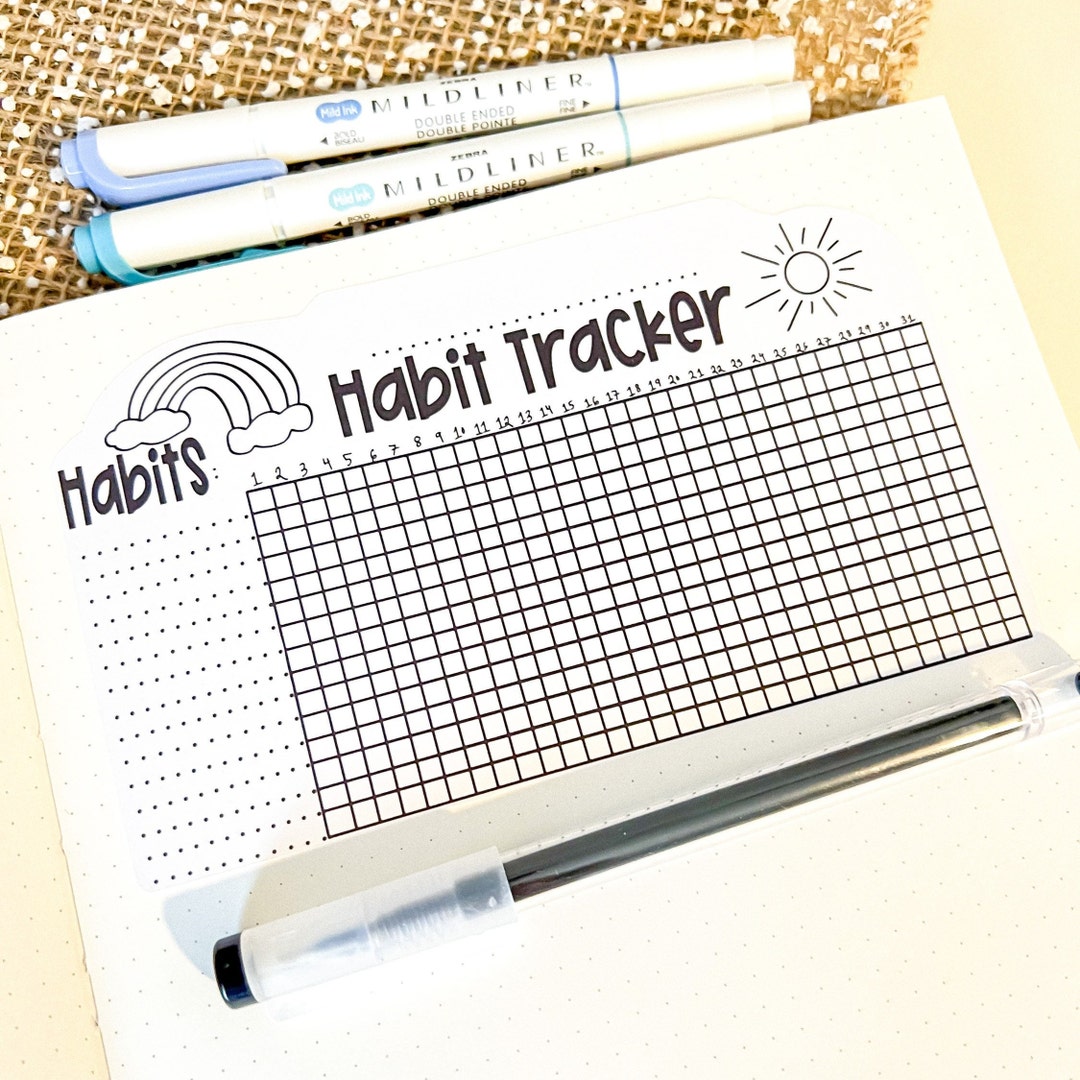 Habit Tracker Chart Sticker | Goal Planner | Journal Stickers | Daily ...