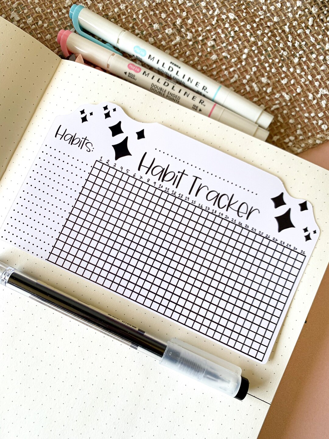 Habit Tracker Chart Sticker | Goal Planner | Journal Stickers | Daily ...