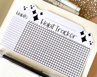 Habit tracker chart sticker | Goal planner | Journal stickers | Daily habit tracker | Stars
