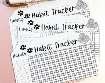 Cat Habit tracker chart sticker | Goal planner | Journal stickers | Daily habit tracker | Cat stickers