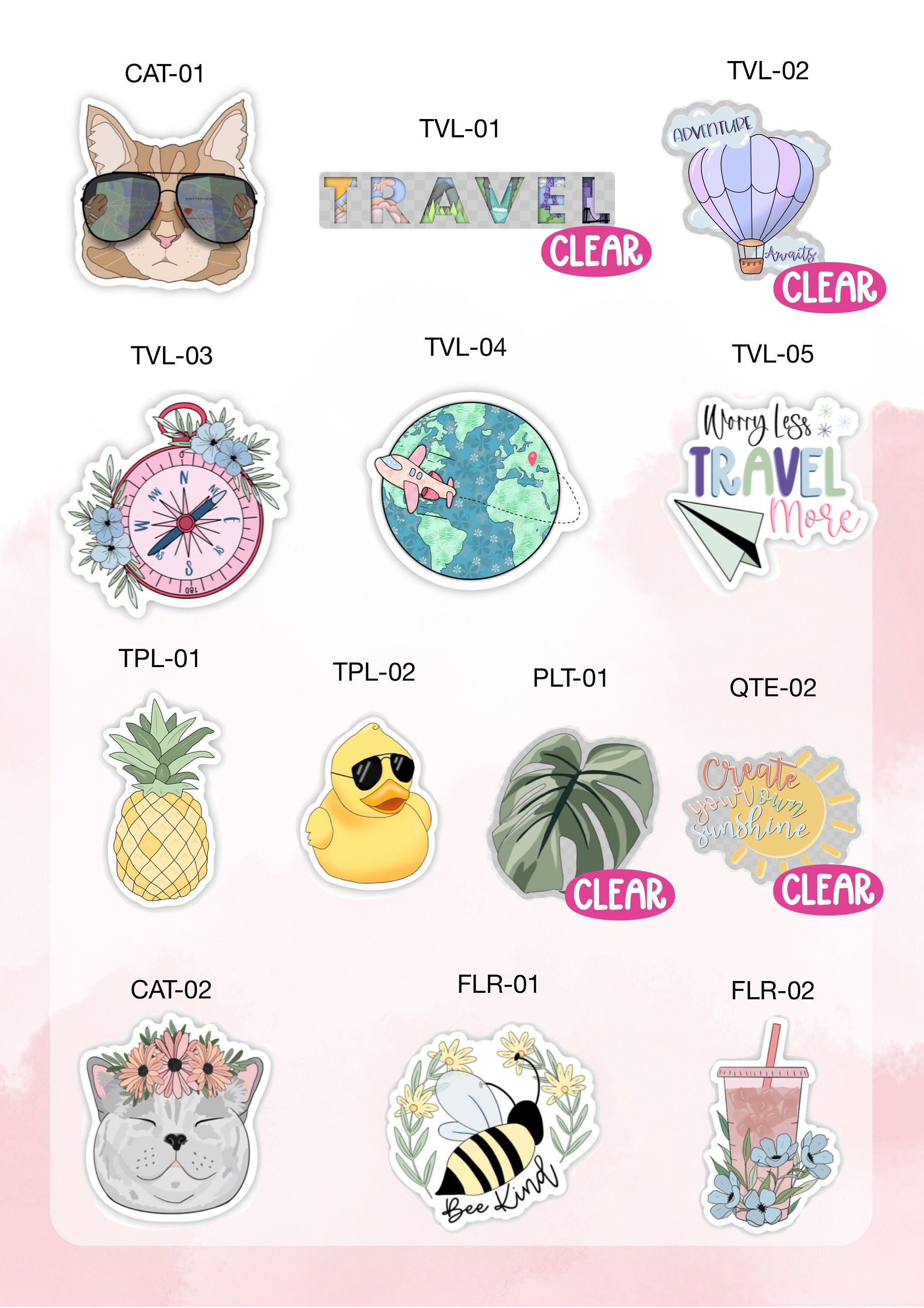 Custom Sticker Pack | 5 Sticker Pack | Waterproof Stickers | Cute ...