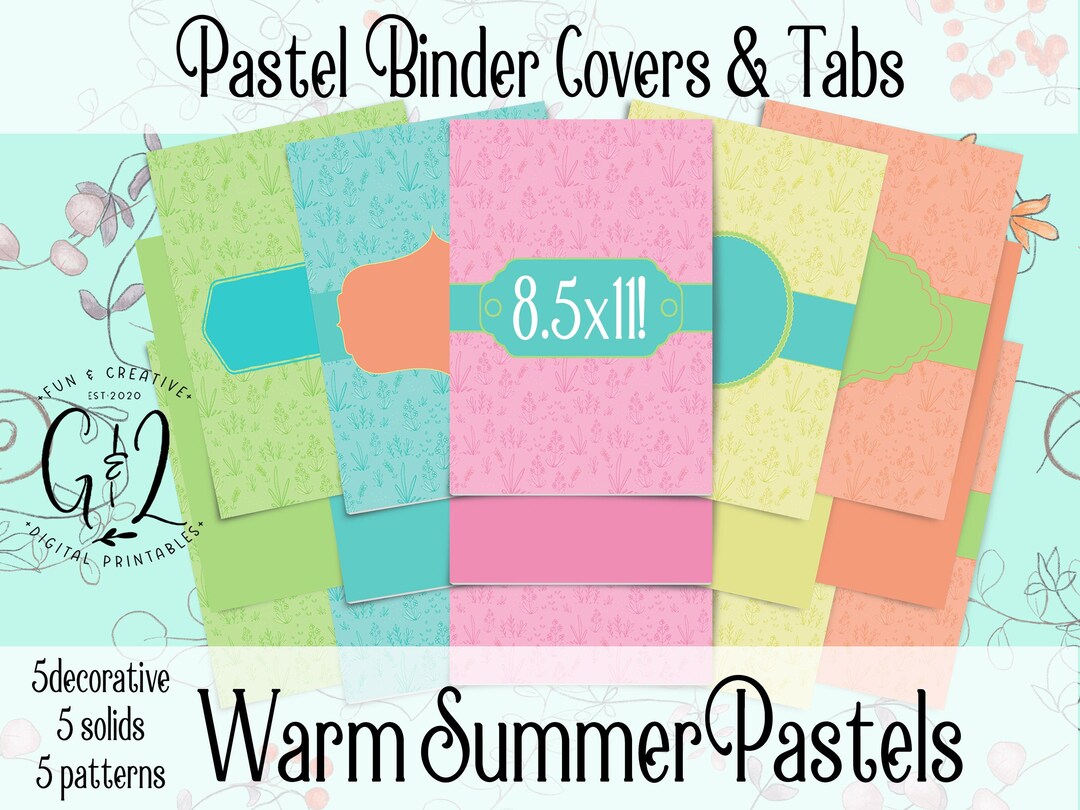 Binder Cover Inserts, Dividers, Tabs, & Spines Printable 8.5x11 Inch