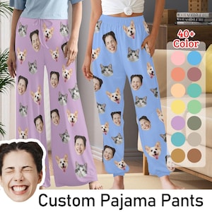 Custom Women Pajama Pants with Faces, Mutiple Faces on Pajamas,Face Pajama Pants, Personalized Pajamas with Face,Custom Face Pajamas, Gift