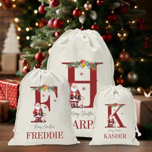32×21inches Personalised santa sack, Christmas Sack, Personalised Christmas Toy Sack - Name & Initial, Christmas Gift Bag, Xmas, Christmas