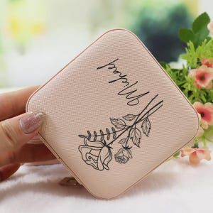 Personalisierte Reise Schmuckschatulle, benutzerdefinierte Name Schmuck Box Geschenk für Mama Brautjungfer, beste personalisierte Geschenk für sie, Hochzeit Geburtstagsgeschenk