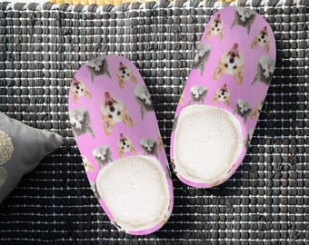 Custom Pet Portrait Slippers: Personalized Dog/Cat Photo Gift