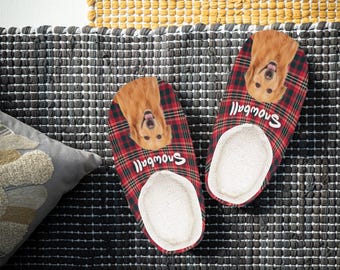 Personalized Pet Portrait Slippers: Custom Dog Lover Gift