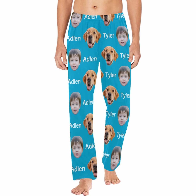 Custom Photo and Name Pajama Pants Dog Pajama Pants Etsy