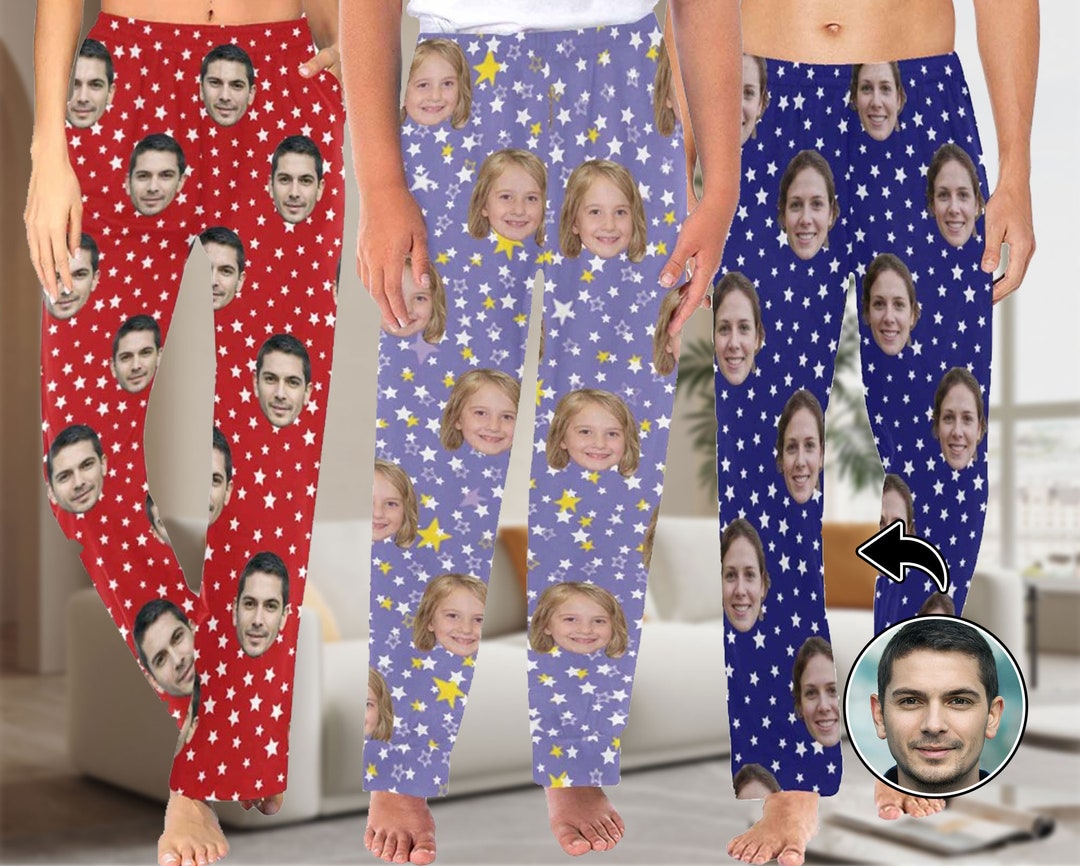 Custom Face Pajama Pants Face on Pajama Pants Family Pj Etsy