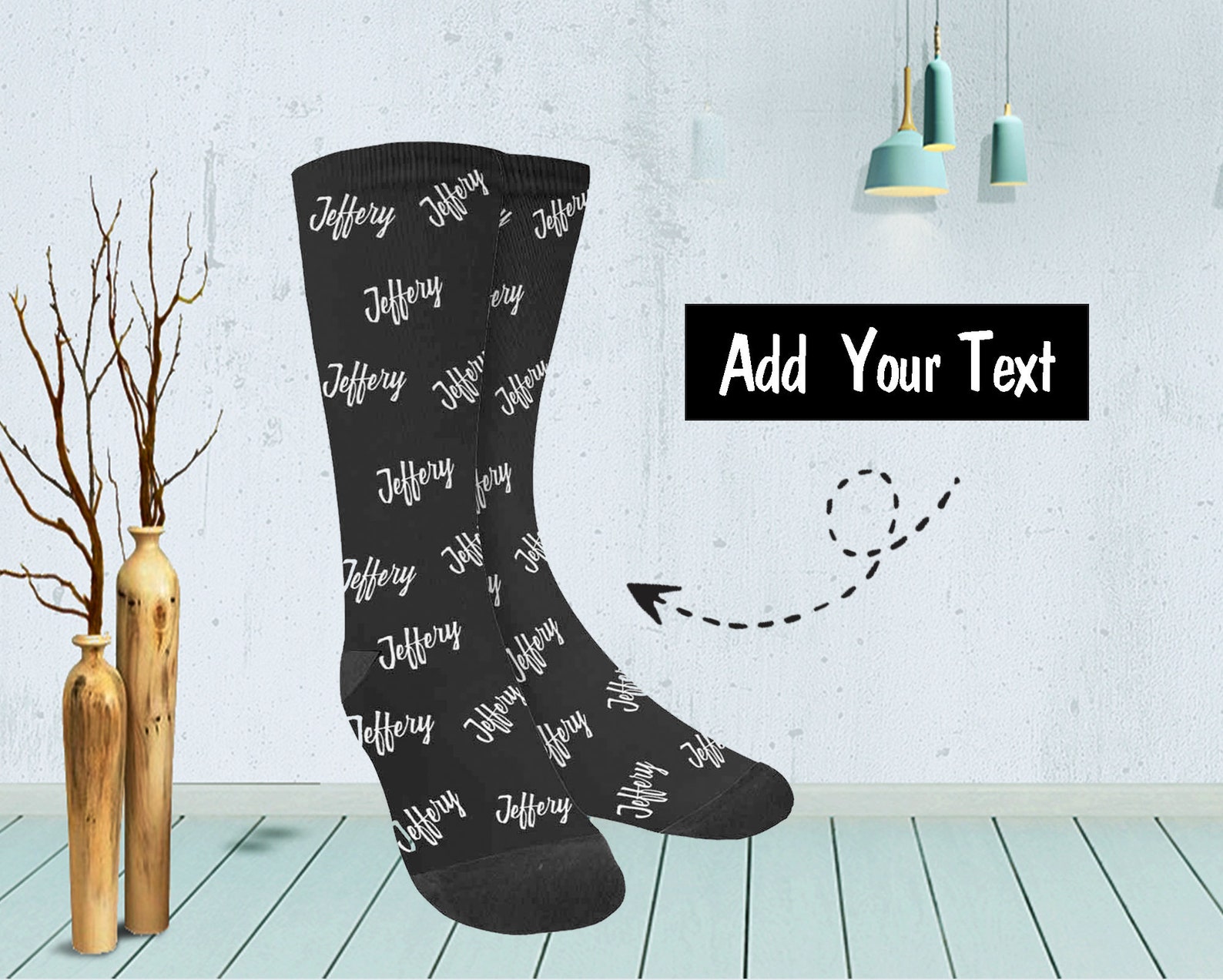 Custom Text Socks Personalize Text Socks for Men Funny Text Etsy