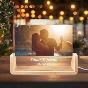 Custom Photo LED Light, Couple gift for boyfriend, Photo collage gift,Custom Acrylic Frame,Bedroom Decor,Custom Led Night Light,Gift for Her