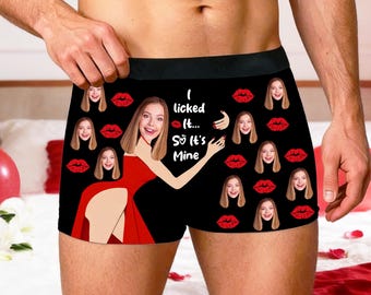Custom Face Boxer Briefs for Men: Personalized Photo Underwear, Valentine's Day Gift