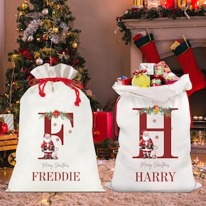 Personalised santa sack, Christmas Sack, Personalised Christmas Toy Sack - Name & Initial, Christmas Gift Bag, Xmas, First Christmas Gift