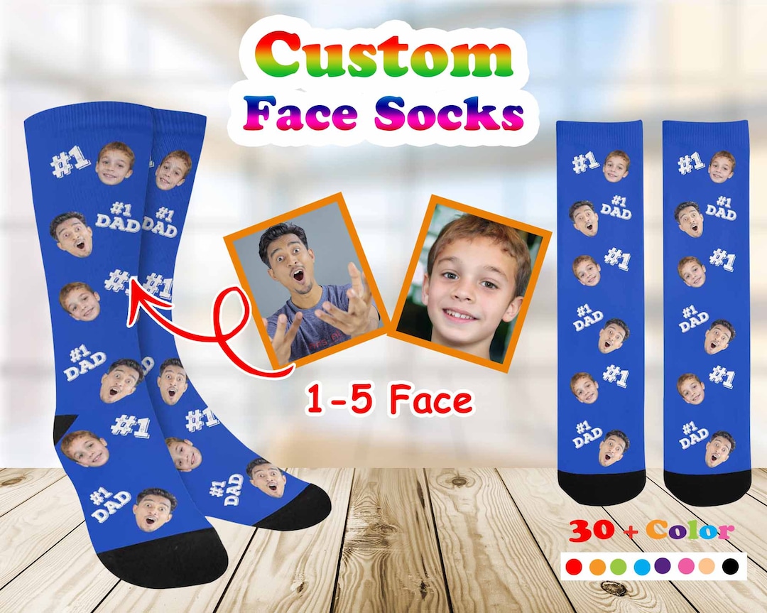 Custom face socks personalized socksface on socks picture etsy