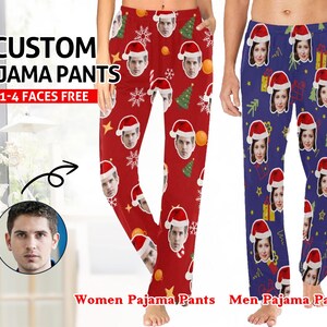 Custom Photo Pajama Pants, Pet Dog Pajama Pants, Personalized Dog Face Pajama Pants, Photo Pajama Bottoms, Christmas Gifts, Pet Lover Gifts