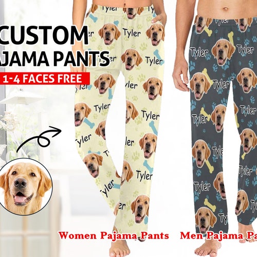 Custom Photo & Name Pajama Pants Dog Pajama Pants Etsy
