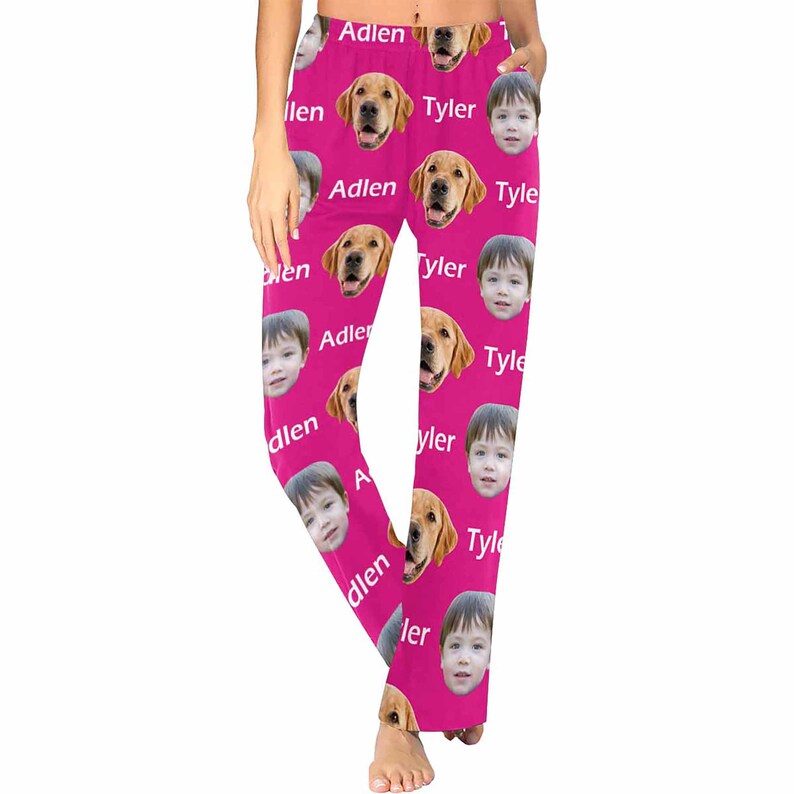 Custom Photo and Name Pajama Pants Dog Pajama Pants Etsy