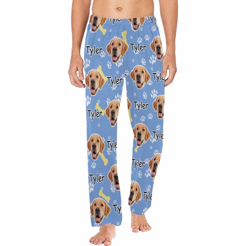 Custom Dog Photo & Name Pajama Pants Dog Face Pajama Pants Etsy