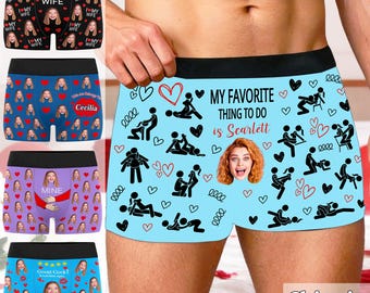 Personalized Face Boxers, Custom Photo Underwear, Funny Custom Boxer Briefs, Gift for Him