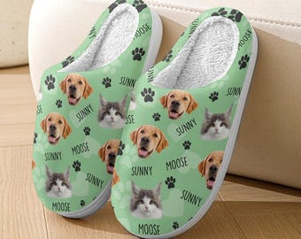 Personalized Pet Portrait Slippers: Custom Photo Gift