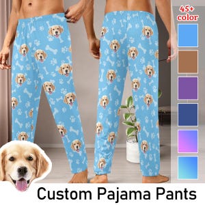 Custom Pajamas,Personalized Pajamas Pants With Photo,Pet Face Pajamas,Custom Dog Photo Pajamas,Dad Gifts,Photo Pajama Pants,Christmas Gifts