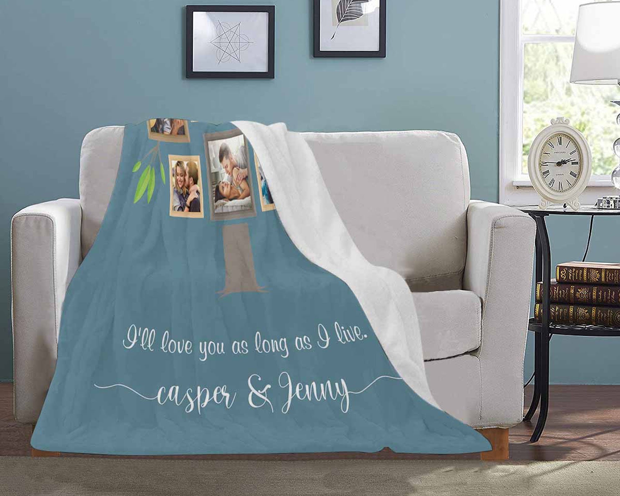 Custom Fleece Blanket with Text/Name/Photo Funny Personalized Etsy