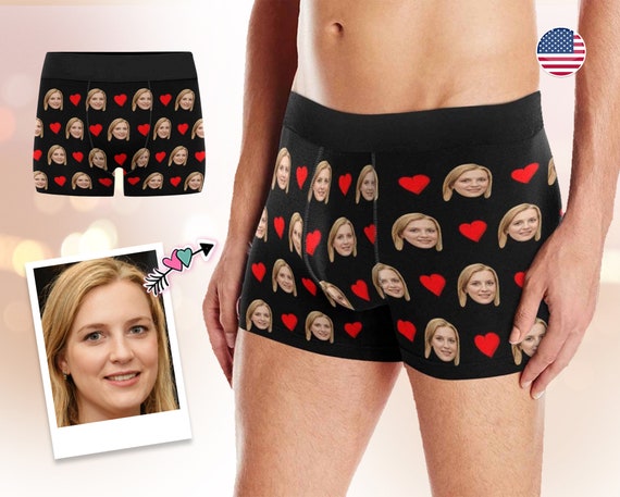 Custom Face Boxer Briefs, Personalized Funny Face Briefs, Multi