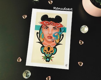 Artprint - Modern Cholo Mexican Latina Women - A4