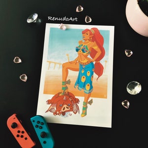 Artprint - The Legend of Zelda - Urbosa Gerudo Warrior - Zelda BotW Breath of the Wild - DIN A4 Poster