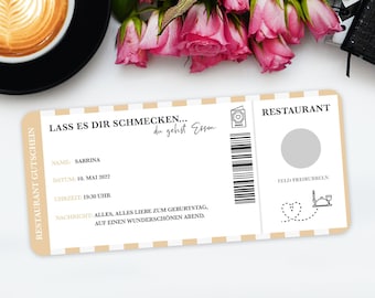 Restaurant Gutschein Personalisiert | Rubbelkarte | 17 Farben | Essensgutschein | Geschenk | Überraschung | Weihnachten