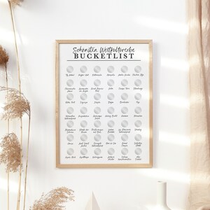 Cadeaux pour les amoureux du voyage - Liste de souhaits Patrimoine mondial Poster à gratter A3 • Cadeau de voyage • Cadeau affiche • Liste de souhaits