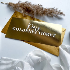 BIGLIETTO D'ORO Personalizzato fai da te con campo gratta e vinci + busta | Gratta e vinci | Buono viaggio | Tempo del buono | Pasqua | Tempo invece di cose