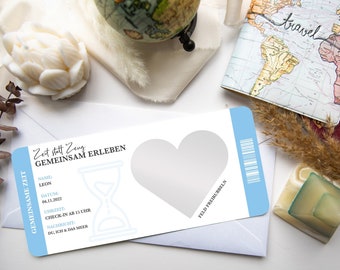 Time instead of stuff voucher, customizable | Scratch card | 17 colors | Gift for time together | Surprise | Christmas gift