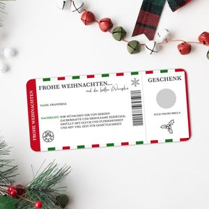 Weihnachten Gutschein Personalisiert | Rubbelkarte | personalisiertes Geschenk | Überraschungsgeschenk | Weihnachtsgeschenk