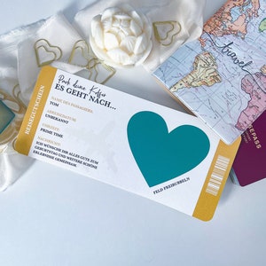 Travel voucher Love is in the air Personalizable | scratch card | 17 colors | Gift for travel lovers | Surprise | Boarding pass