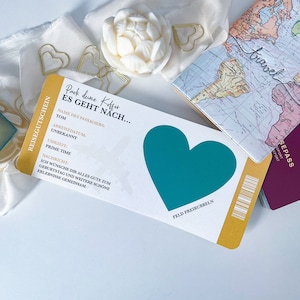 Travel voucher Love is in the air Personalizable | scratch card | 17 colors | Gift for travel lovers | Surprise | Boarding pass