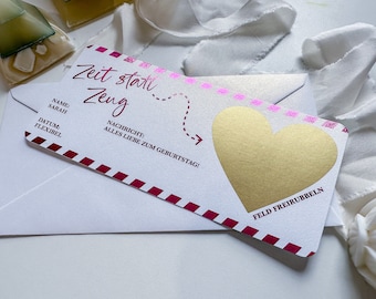 Personalized voucher: Time instead of stuff | Scratch card | Activity voucher | Gift time | Christmas gift | Christmas voucher