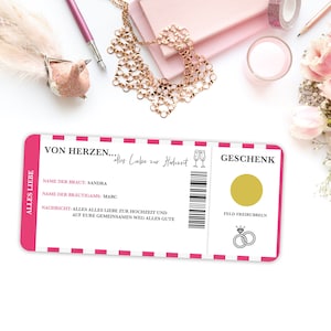 Chèque cadeau mariage personnalisé - Cadeaux de mariage • Cadeaux avec personnalisation • Idées cadeaux de mariage