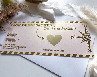 Personalizable travel voucher | Scratch card | personalized gift | Boarding pass | Flight ticket voucher, Christmas gift