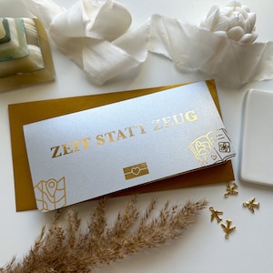 Gutschein Zeit statt Zeug Personalisiert aufklappbar SILBER | Rubbelkarte | Geschenk Aktivität | gemeinsame Zeit, Weihnachtsgeschenk