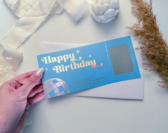 Personalized birthday voucher scratch card - Birthday gift voucher | Gift idea voucher | Birthday card