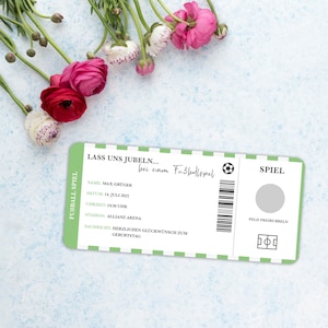 Voetbalwedstrijdticket Gepersonaliseerd | kraslot | 17 kleuren | gepersonaliseerd cadeau | Korting | Voetbal | sportvoucher | Kerstmis