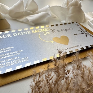 Bon de voyage Le voyage commence Personnalisable ARGENT NACRE | Carte à gratter | Cadeau pour les amoureux du voyage | Surprise | carte d'embarquement
