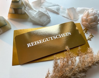 GOLDEN TICKET Travel Voucher Personalized | scratch card | Gift for travel lovers | Boarding pass | Voucher | Christmas gift