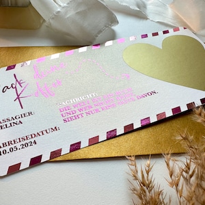 ÉDITION SPÉCIALE Bon de voyage personnalisé | feuille bicolore | Carte à gratter | Cadeau pour les amoureux du voyage | Surprise | carte d'embarquement