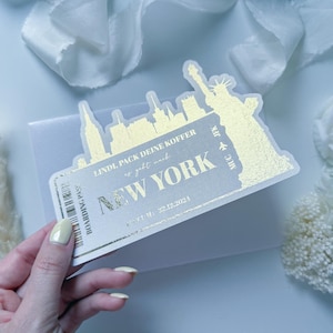 Bon de voyage personnalisé à New York - idée cadeau voyage, cadeau pour voyageurs, bon de voyage, idées cadeaux voyage