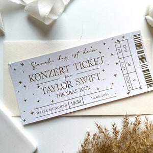 Konzert Gutschein Geschenk personalisiert - Konzertkarten verpacken Idee, Ticket verpacken, Tickets Lady Gaga, Candlelight Konzert Gutschein