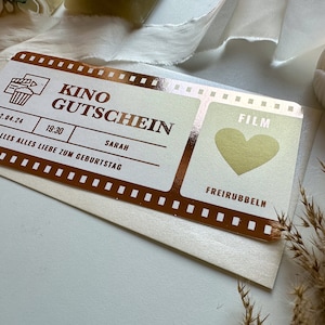 Entrada de Cine Personalizable | Tarjeta para rascar | Regalo para los amantes del cine | Sorpresa | Fanático del cine | Vale, regalo de Navidad
