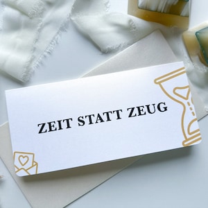 Buono Tempo invece di cose Pieghevole personalizzato | 17 colori | Gratta e vinci | Regalo di compleanno | tempo insieme | Natale