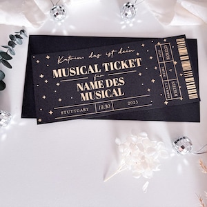 Musical Karten verschenken • Gutschein Personalisierbar Schwarz • Event Gutscheine • Musical Besuch •  König der Löwen Gutschein